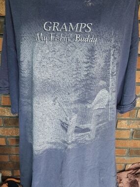 Tsi Gramps My Fishin' Buddy Men's Navy Graphic T-Shirt